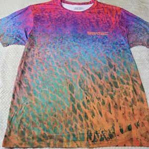 Seatec Sport Tec Performance Shirt Mens XXXL Colorful Scales Fishing Crewneck
